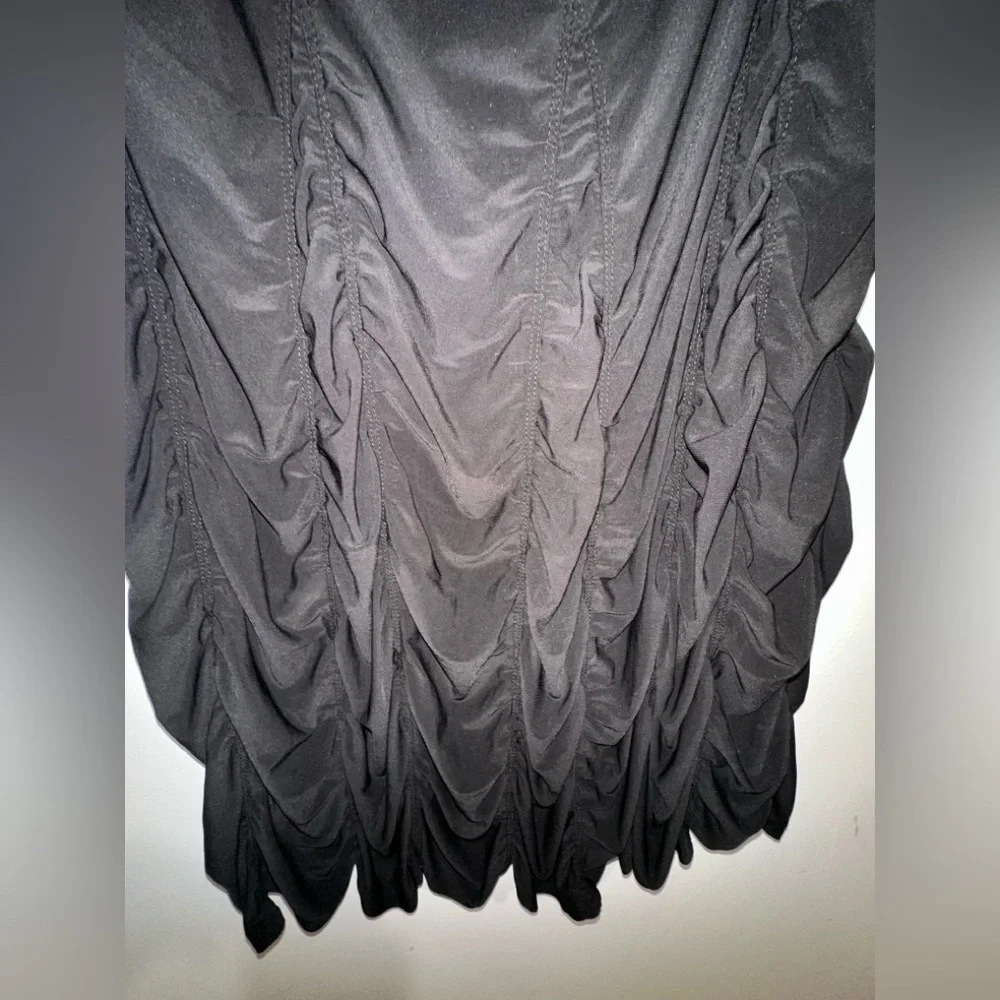 Last Tango black rouched goth dance maxi skirt - Picture 4 of 5